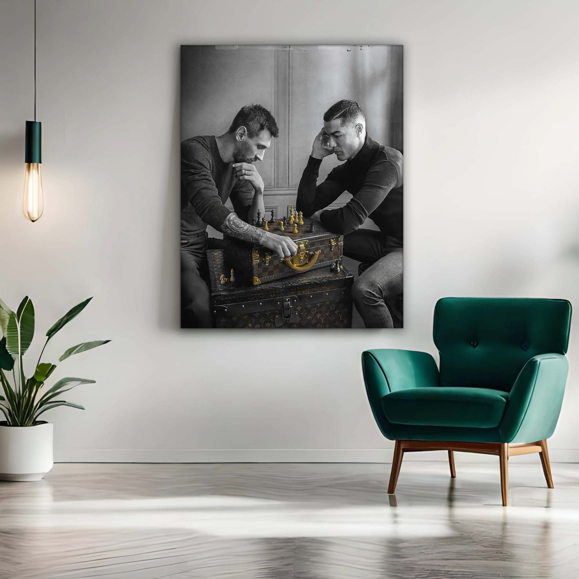 Messi and Ronaldo Canvas Print 48X36 Inches-Canvas Print-DECOROLALA