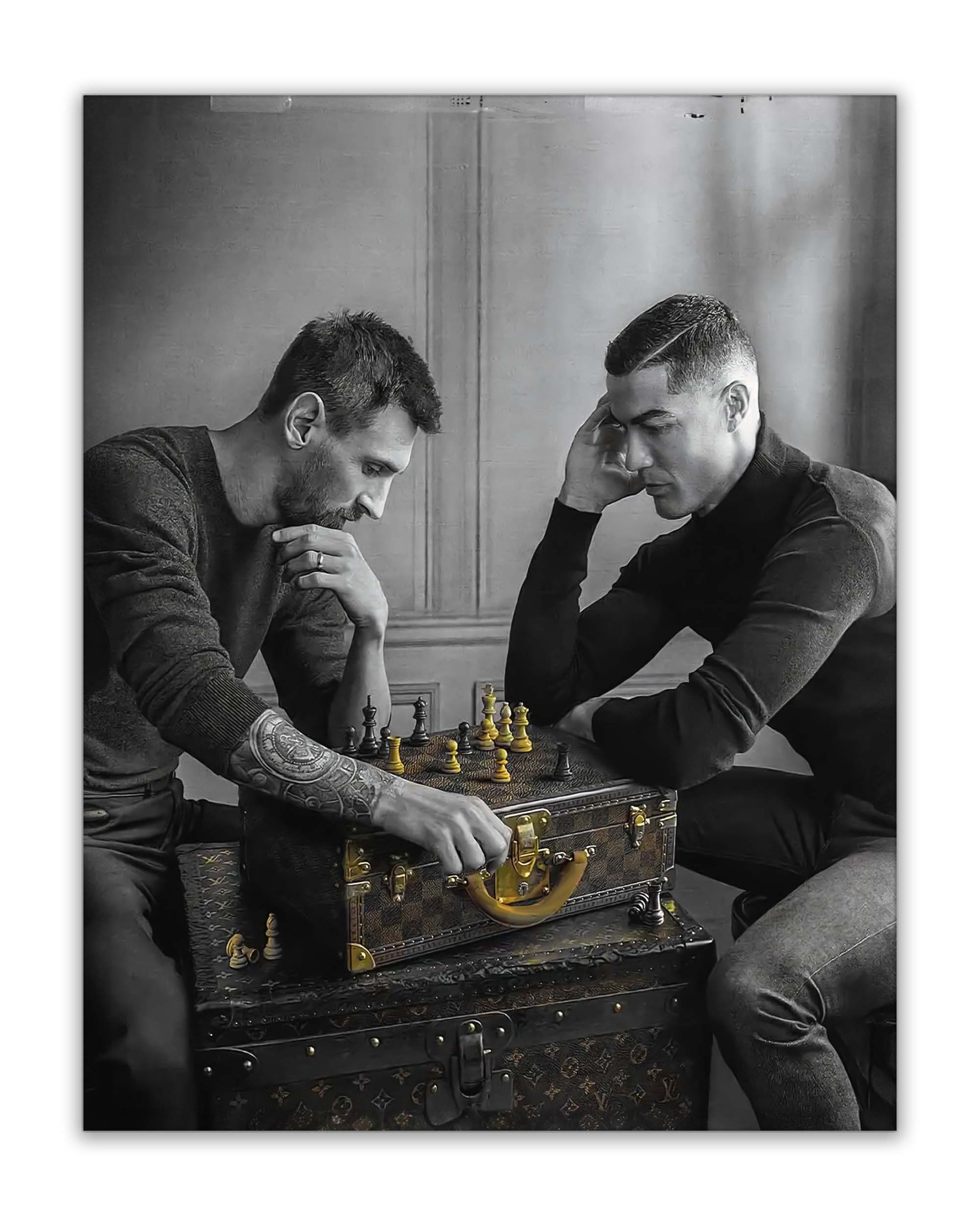 Messi and Ronaldo Canvas Print 48X36 Inches-Canvas Print-DECOROLALA