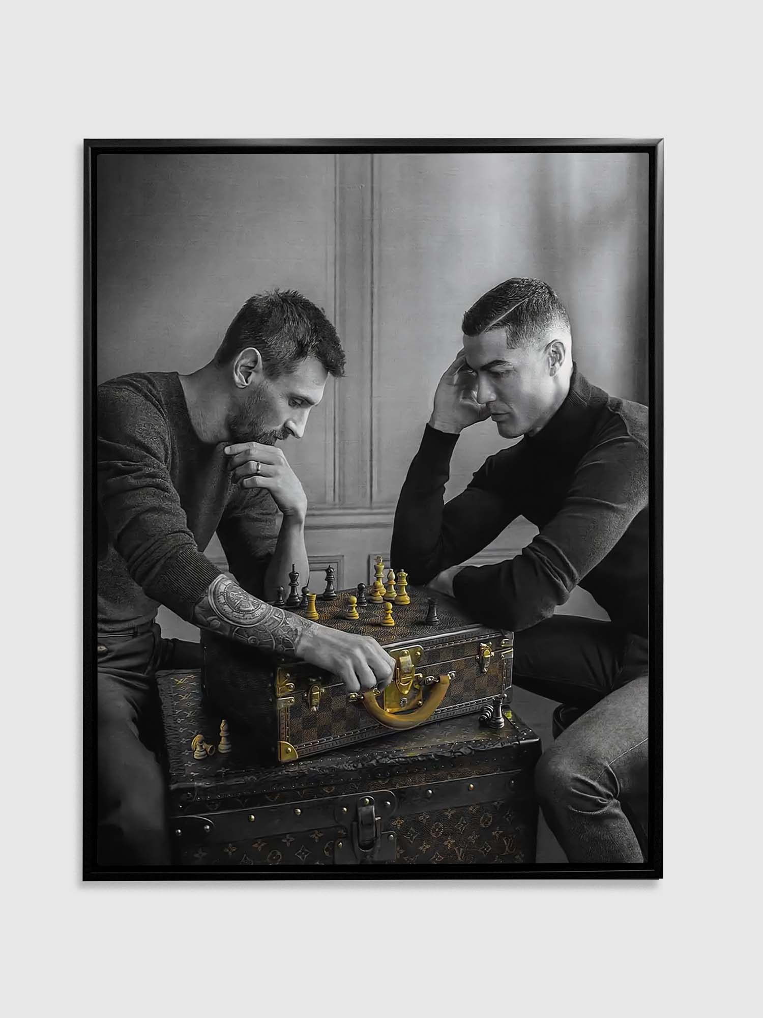 Messi and Ronaldo Canvas Print 48X36 Inches-Canvas Print-DECOROLALA