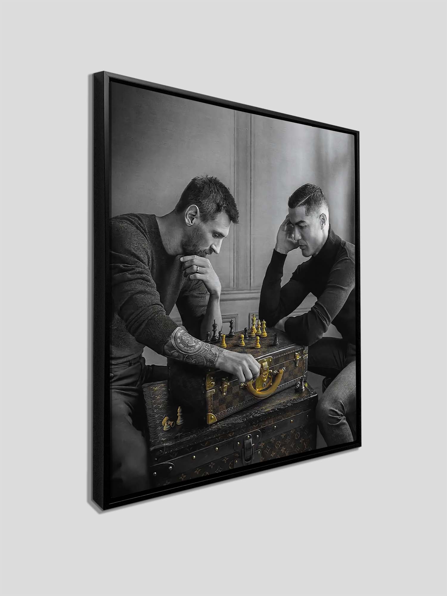 Messi and Ronaldo Canvas Print 48X36 Inches-Canvas Print-DECOROLALA