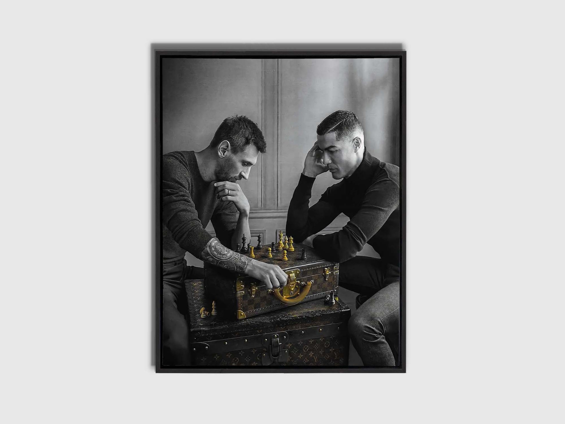 Messi and Ronaldo Canvas Print 48X36 Inches-Canvas Print-DECOROLALA