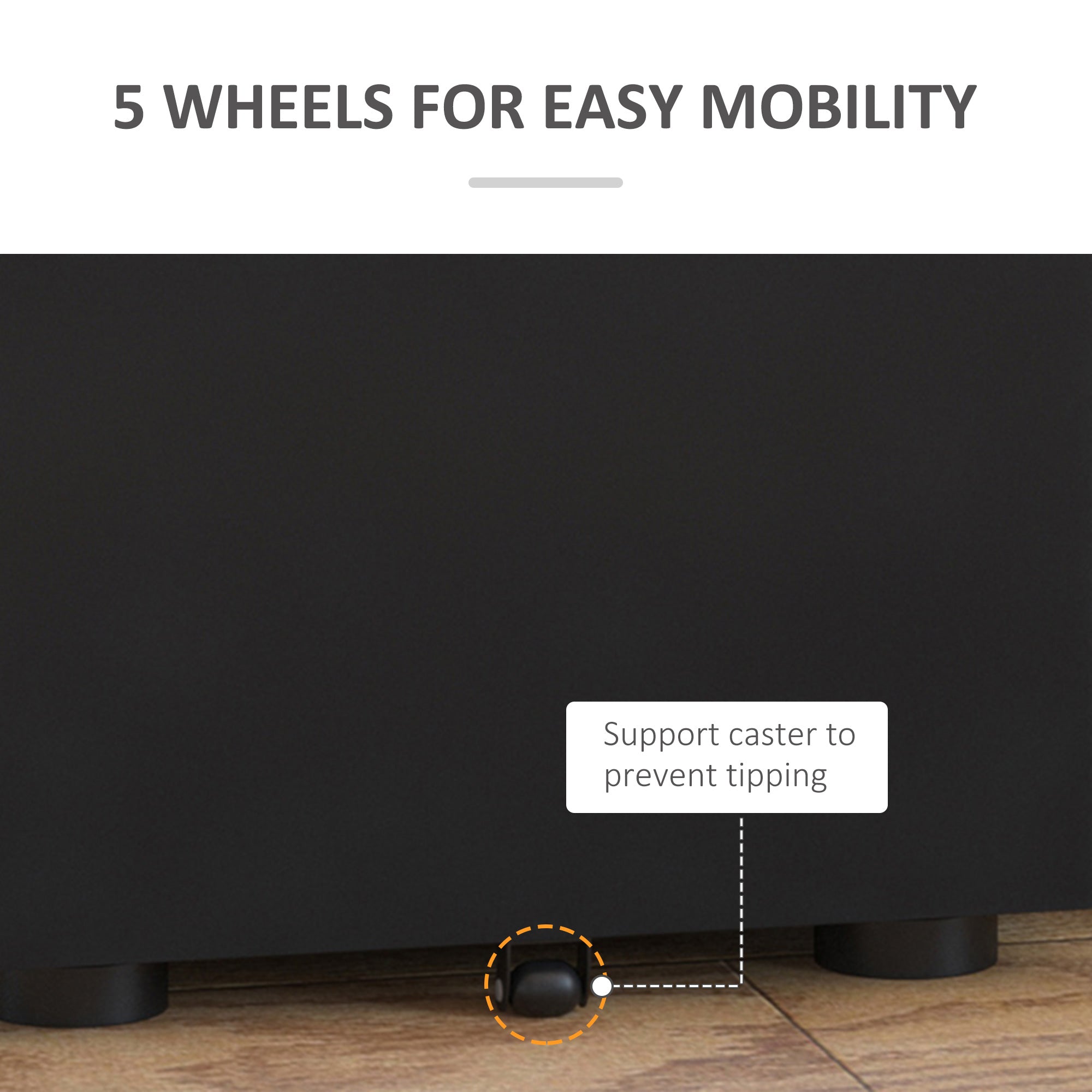 Metal 3-Drawer File Cabinet, Black with Wheels for A4, Legal Files-DECOROLALA