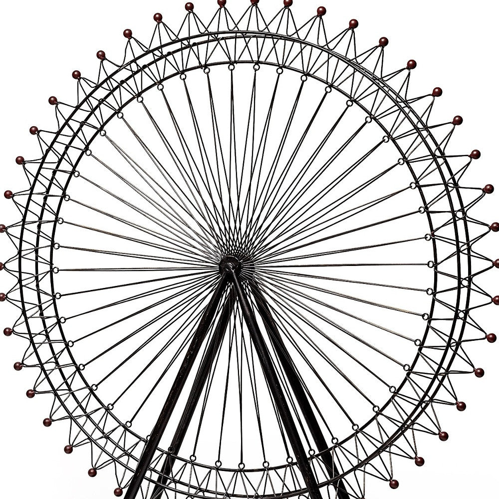 Metal And Wood London Eye Moveable Sculpture-Sculptures-DECOROLALA