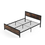 Metal Bed Frame with Headboard and Footboard-Queen Size-Simple Bed Frame-DECOROLALA