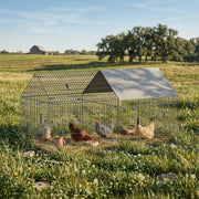 Metal Chicken Coop - 7' Large Outdoor Hen House with Cover-Small Animals-DECOROLALA