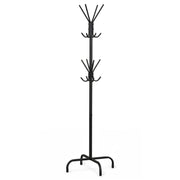 Metal Coat Rack Freestanding with 16 Hooks and 4 Legs for Entryway Office Bedroom-Black-Coat Racks & Hall Trees-DECOROLALA