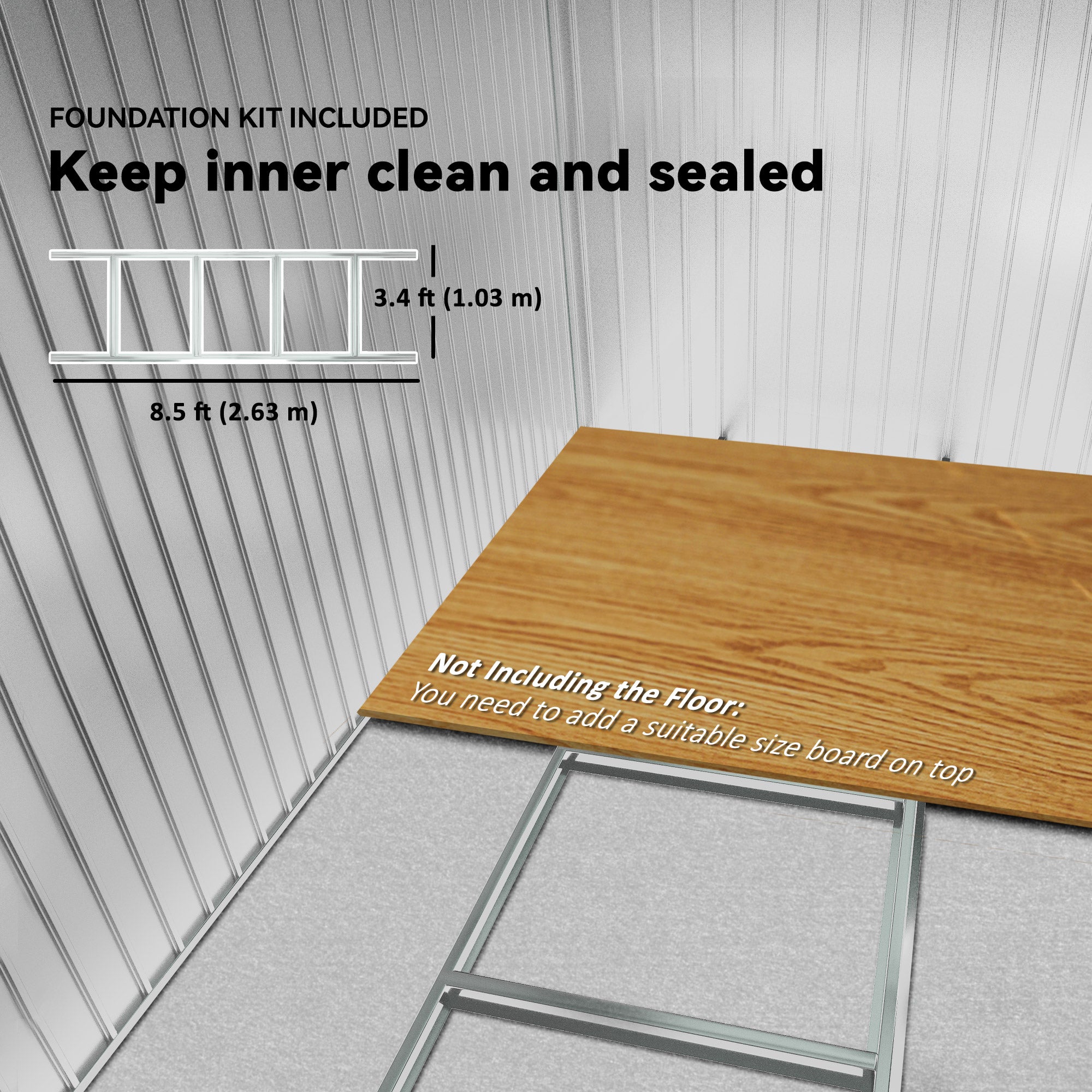 Metal Garden Storage Shed with Foundation Kit - Green 9' x 6'-Patio & Garden > Lawn & Garden > Sheds-DECOROLALA