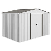 Metal Garden Storage Shed with Foundation Kit - Silver-Patio & Garden > Lawn & Garden > Sheds-DECOROLALA