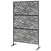 Metal Outdoor Privacy Screen - 78" x 48" Black Steel Trellis-DECOROLALA