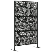 Metal Outdoor Privacy Screen - Black 48" x 78" Willow Style-DECOROLALA