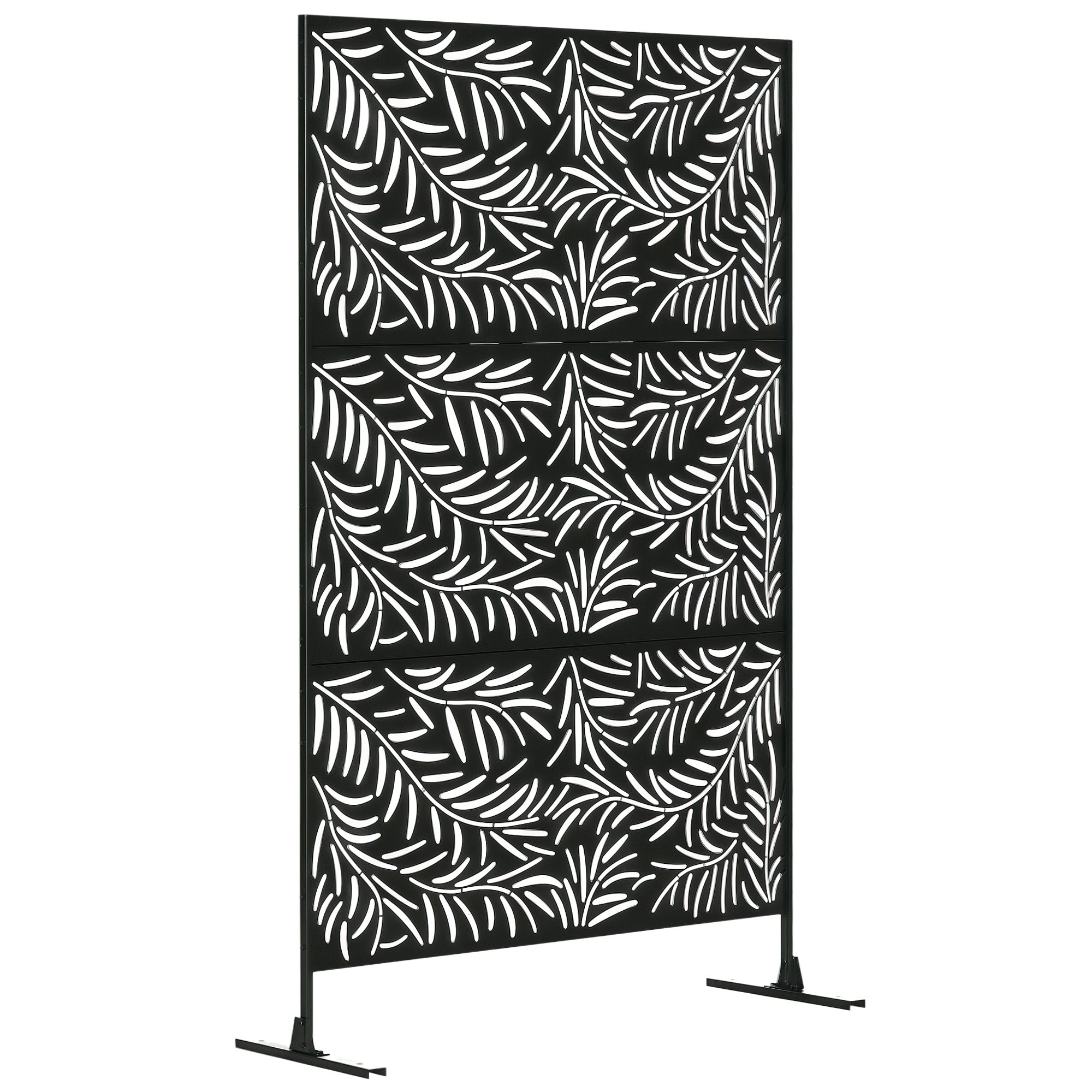 Metal Outdoor Privacy Screen - Black 48" x 78" Willow Style-DECOROLALA