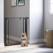 Metal Pet Gate - 29.5"-32.3" Auto-Close Pressure Mount Black-Dogs-DECOROLALA