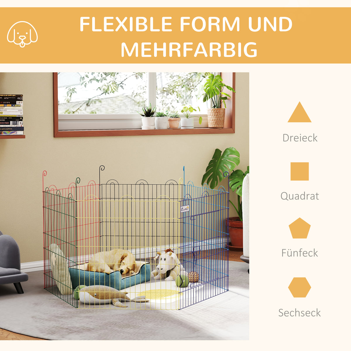 Metal Pet Playpen - Portable 24" Metal Exercise Fence Multi-colored-Dogs-DECOROLALA