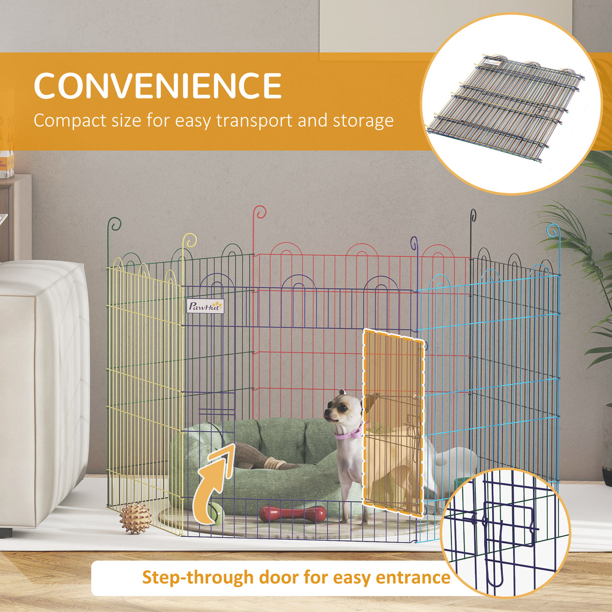 Metal Pet Playpen - Portable 24" Metal Exercise Fence Multi-colored-Dogs-DECOROLALA
