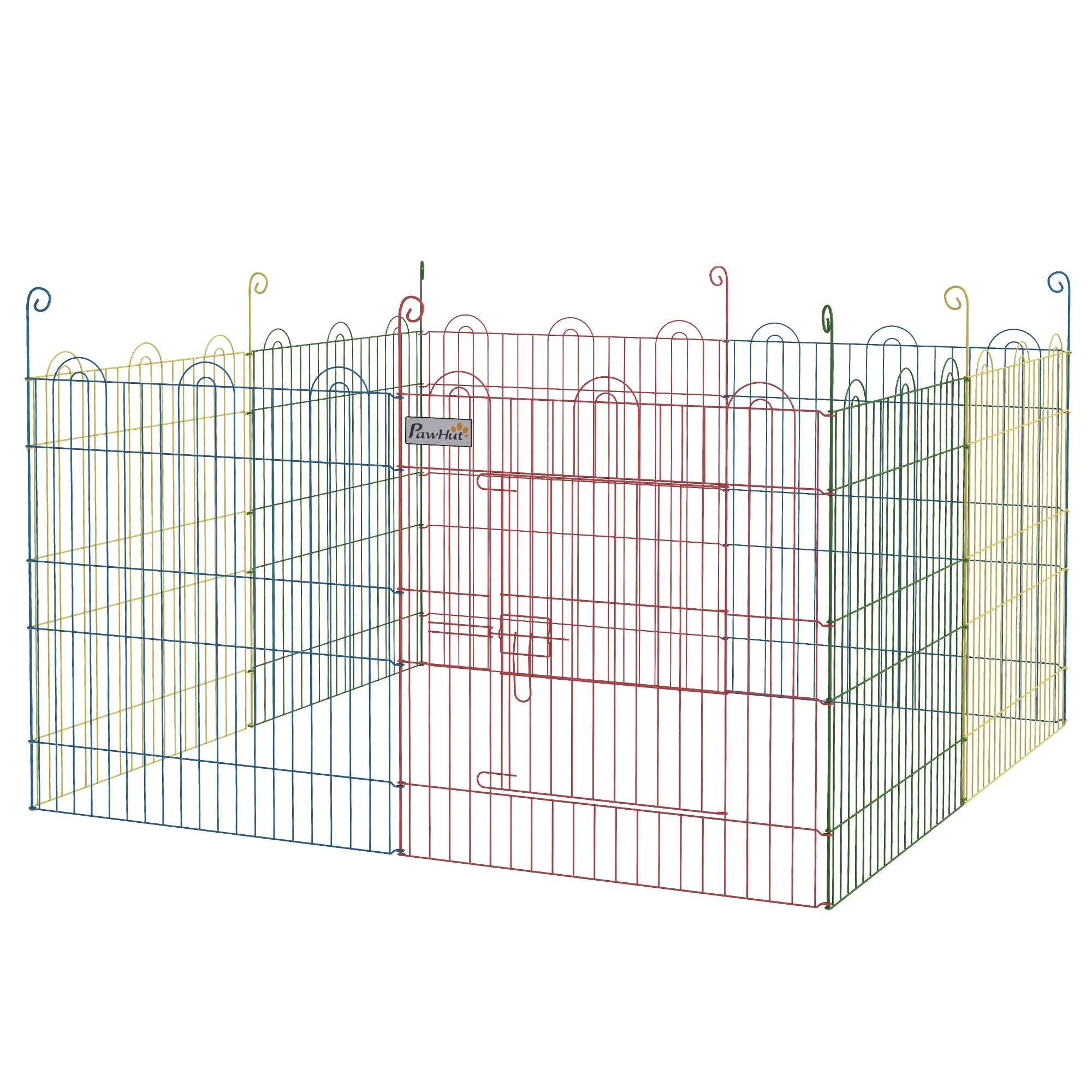 Metal Pet Playpen Portable Octagon Dog Exercise Fence Multi-colored-Dogs-DECOROLALA