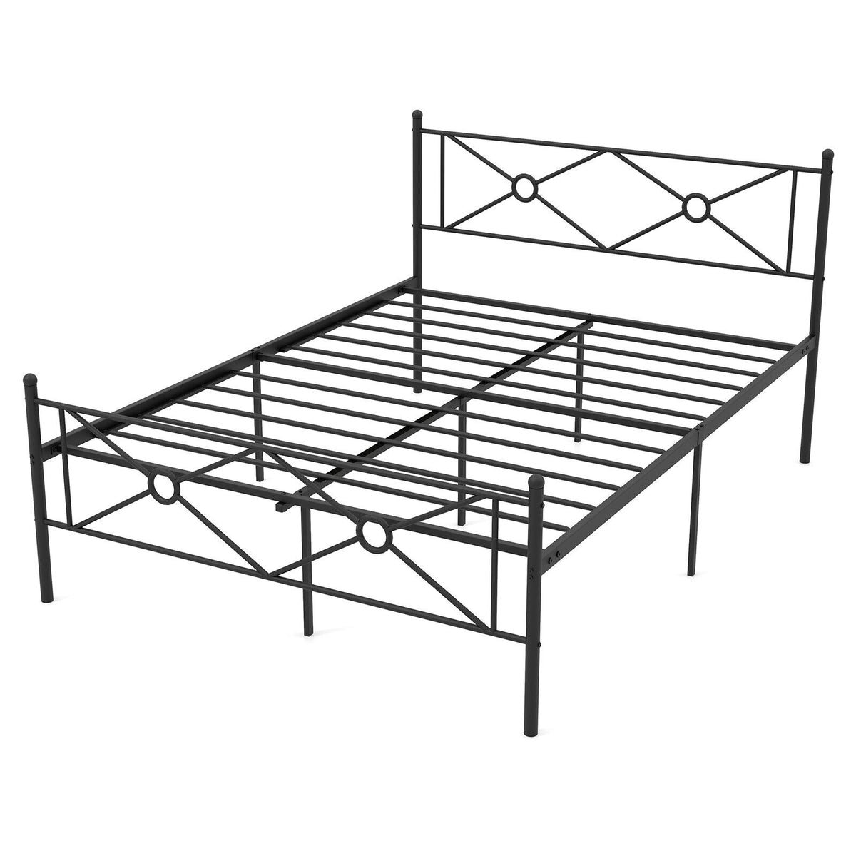 Metal Platform Bed Frame with Headboard and Footboard-Simple Bed Frame-DECOROLALA