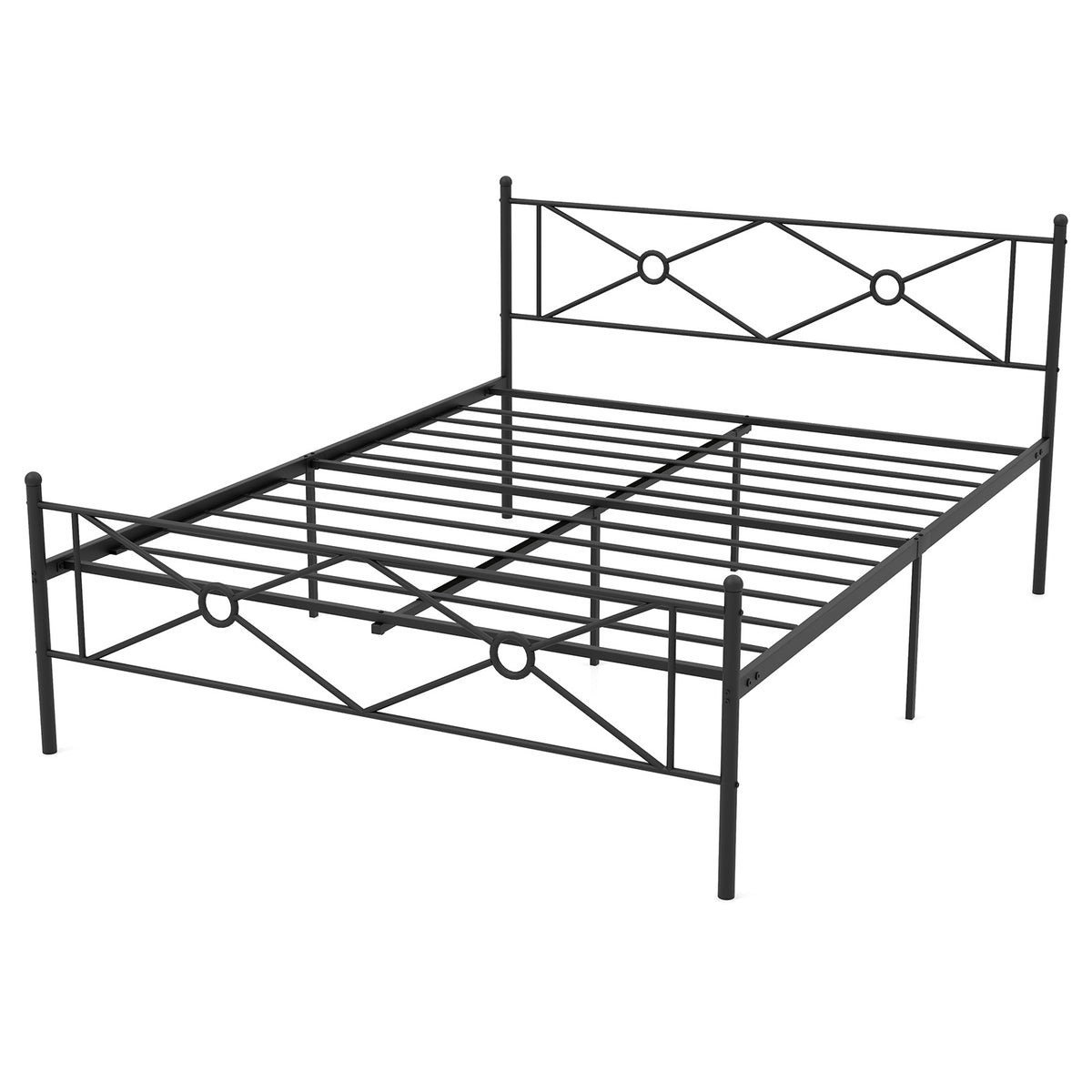 Metal Platform Bed Frame with Headboard and Footboard-Simple Bed Frame-DECOROLALA