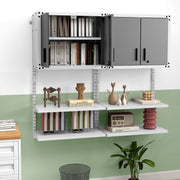 Metal Wall Cabinet with Lock and 3 Adjustable Shelves-Garages-DECOROLALA