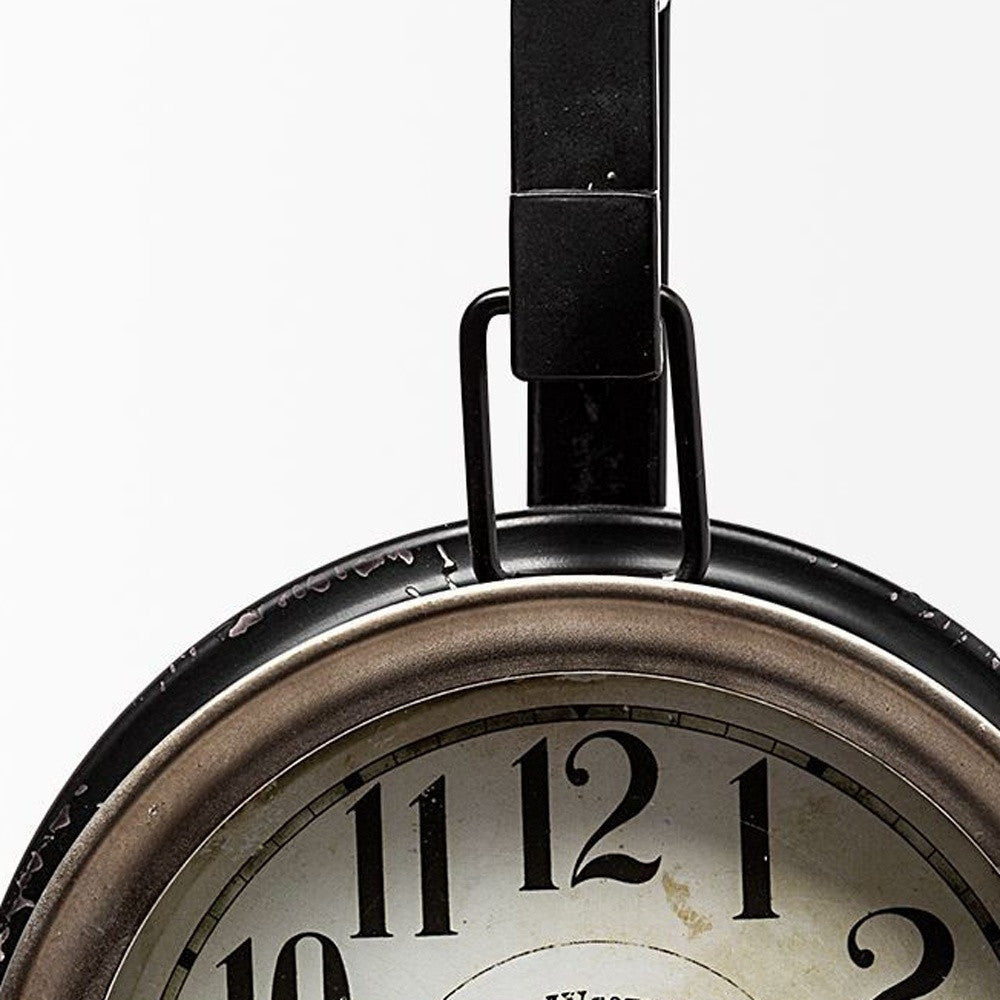 Metallic Brown Metal Hanging Desk Table Clock-Sculptures-DECOROLALA