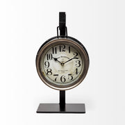 Metallic Brown Metal Hanging Desk Table Clock-Sculptures-DECOROLALA
