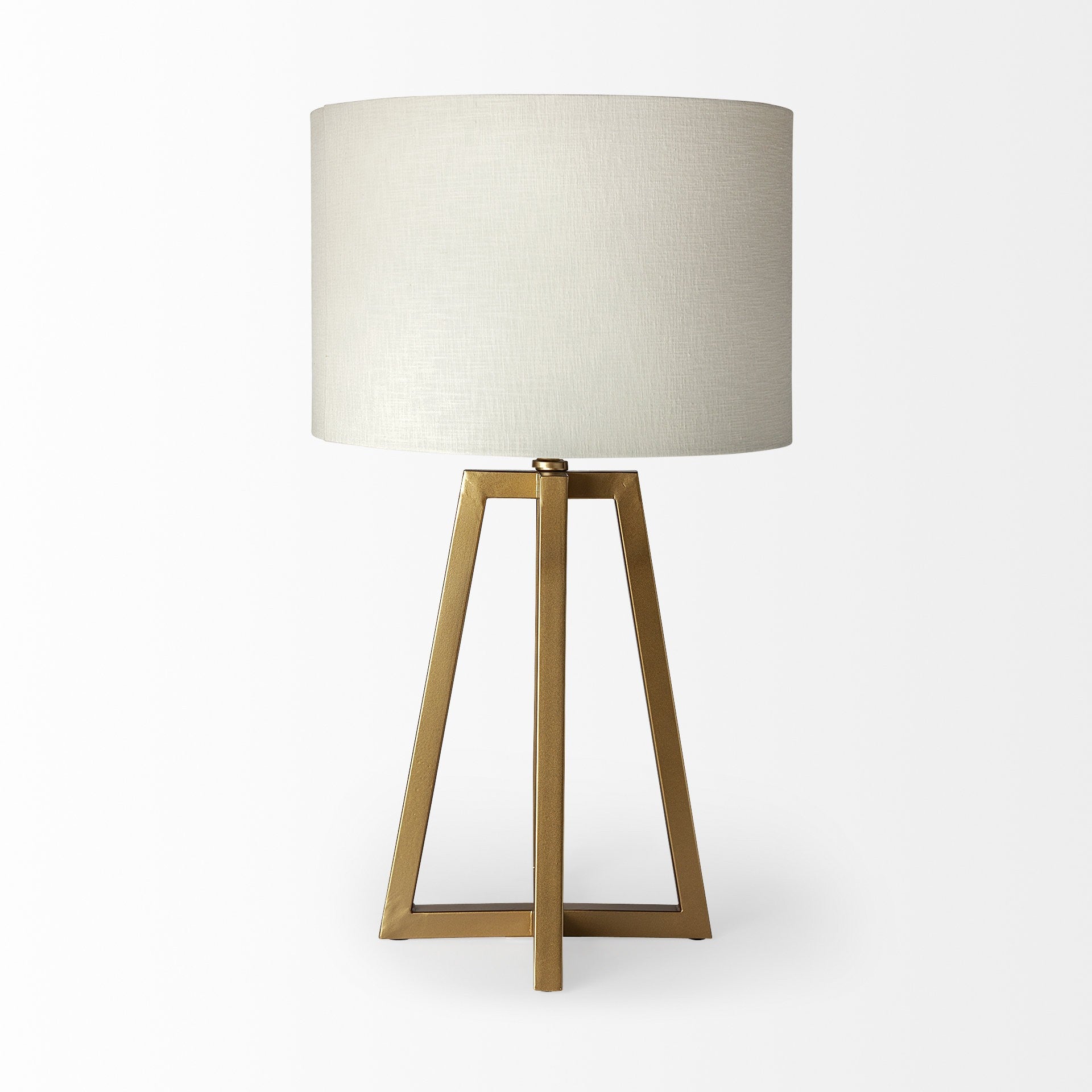 Metallic Gold Tone Geometric Table Lamp-Table Lamps-DECOROLALA