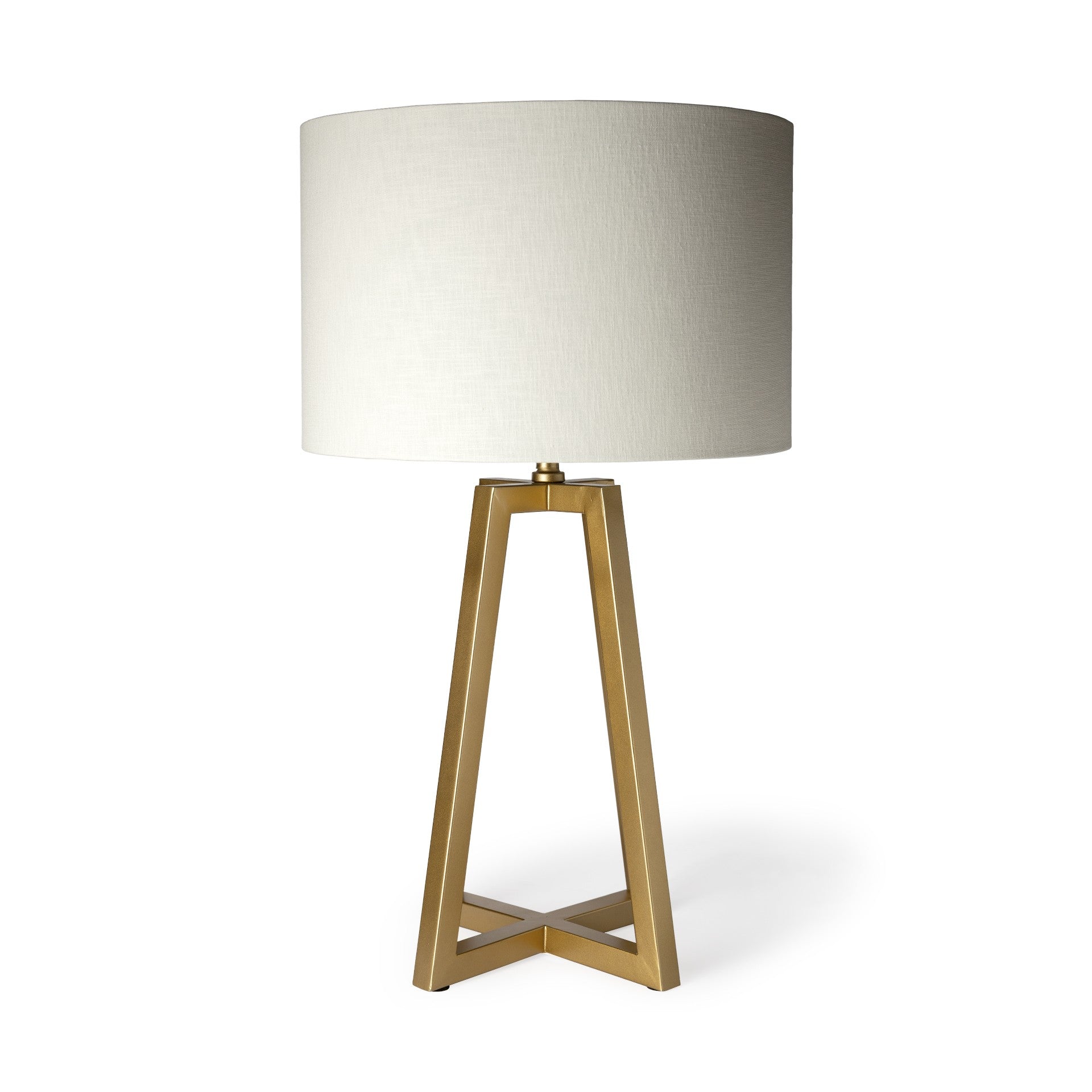 Metallic Gold Tone Geometric Table Lamp-Table Lamps-DECOROLALA