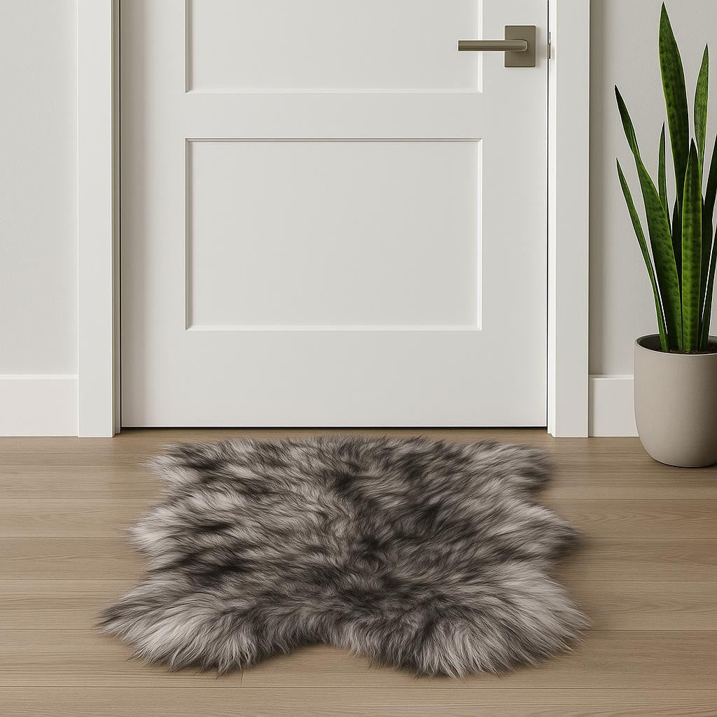 Metallic Silver Animal Print Area Rug-Area Rugs-DECOROLALA