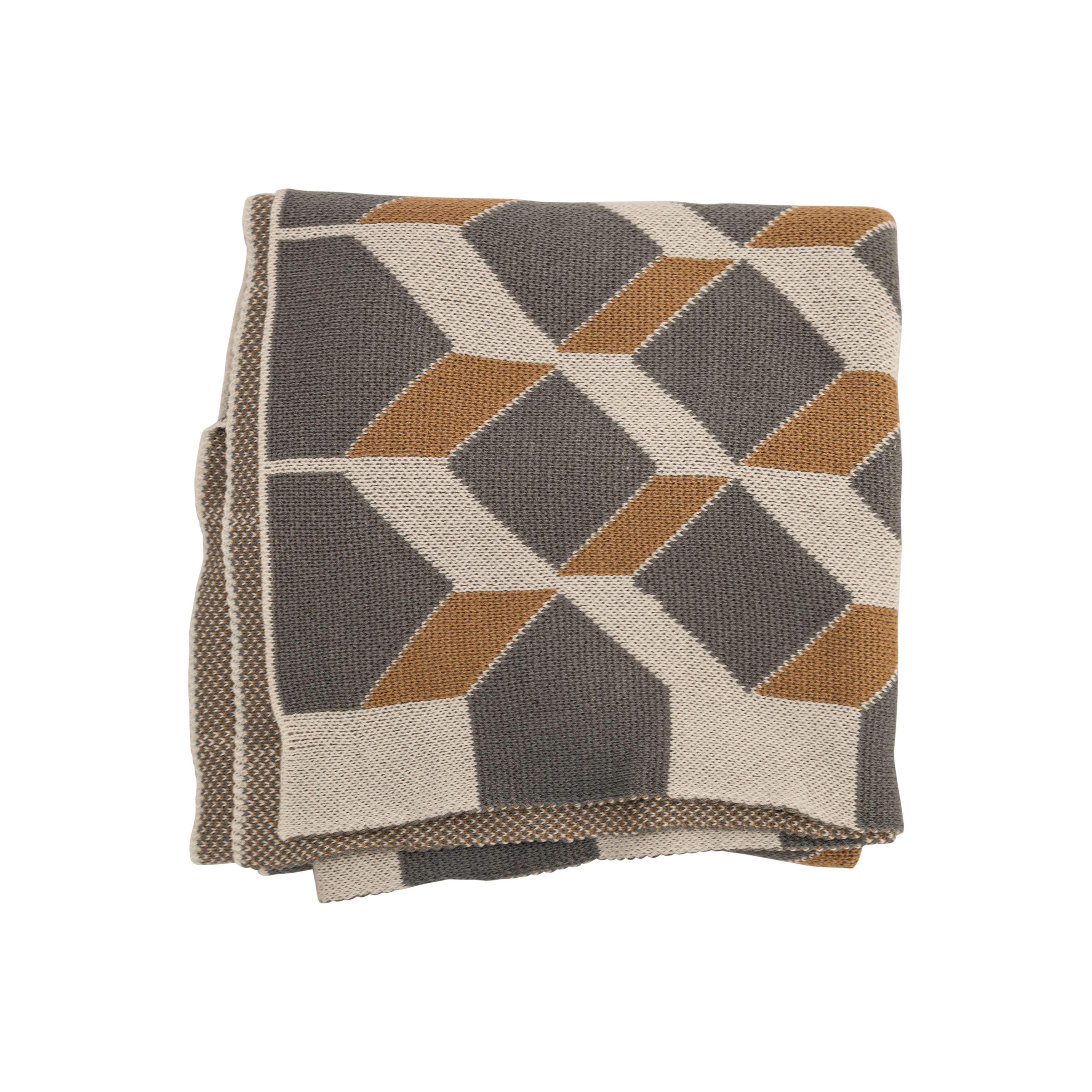 MetroGlam Tri Color Arcylic Knit Throw Blanket 50"x 60"-Throw Blankets-DECOROLALA