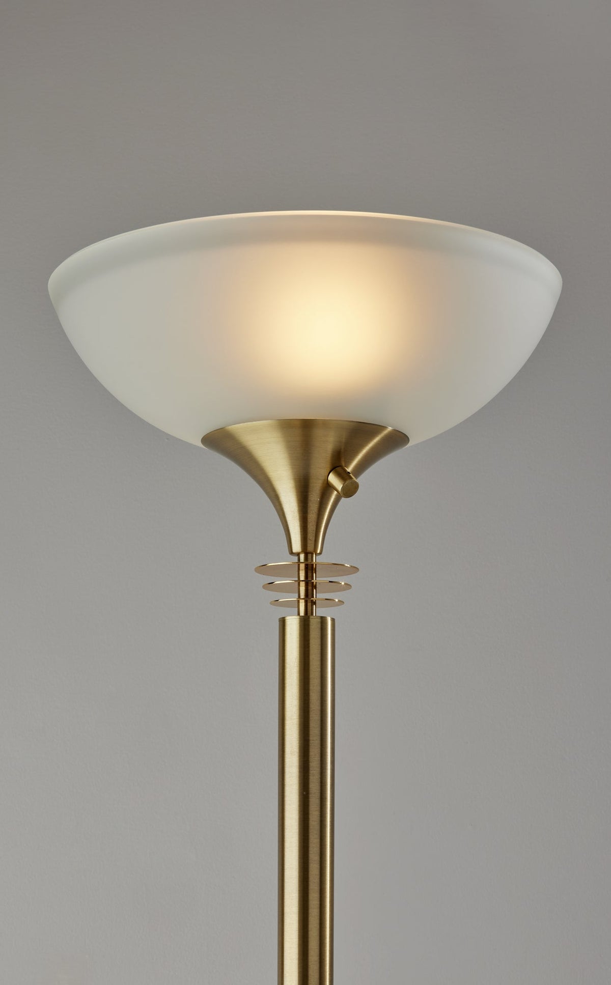Metropolis Torchiere - Brushed Brass Floor Lamp-Lighting-DECOROLALA