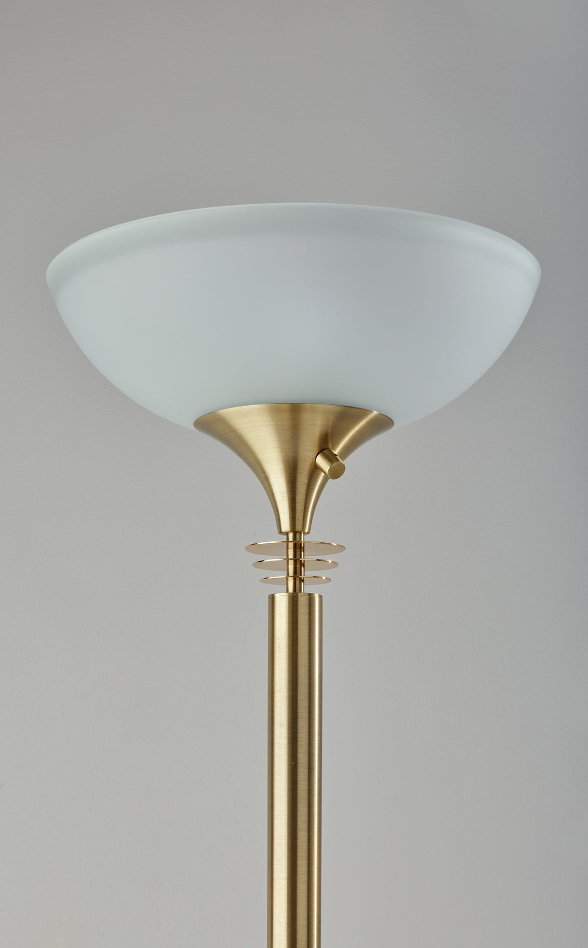 Metropolis Torchiere - Brushed Brass Floor Lamp-Lighting-DECOROLALA