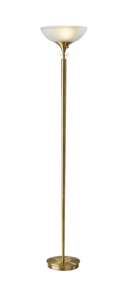 Metropolis Torchiere - Brushed Brass Floor Lamp-Lighting-DECOROLALA