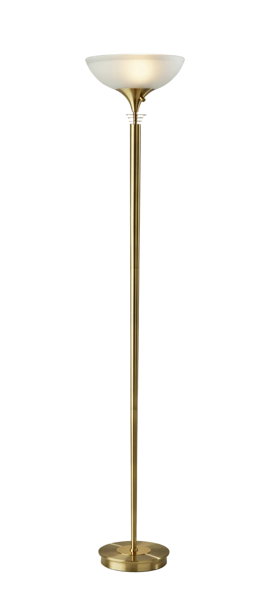 Metropolis Torchiere - Brushed Brass Floor Lamp-Lighting-DECOROLALA