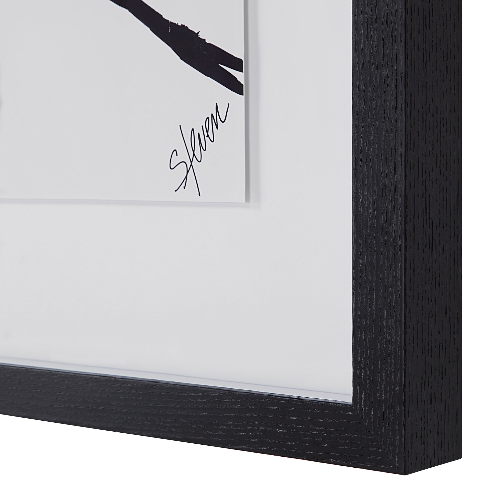 Mica 45" Wide Wall Art with Wood Frame, Painted Black-Canvas Art-DECOROLALA