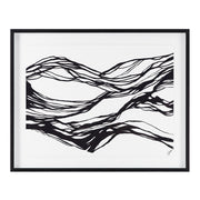 Mica 45" Wide Wall Art with Wood Frame, Painted Black-Canvas Art-DECOROLALA