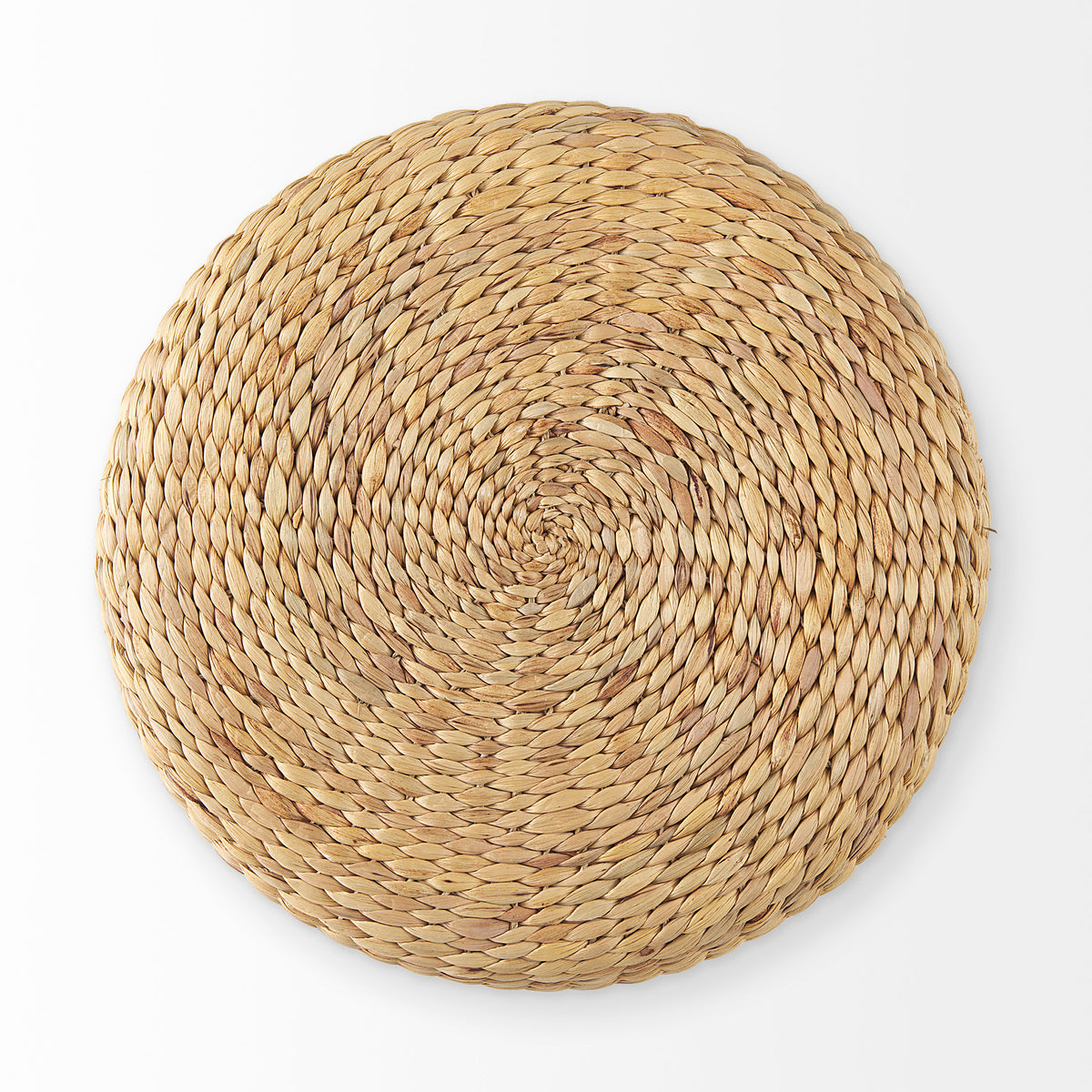 Michelle 17.7L x 17.7W x 17.7H Light Brown Woven Seagrass Round Pouf-Poufs-DECOROLALA
