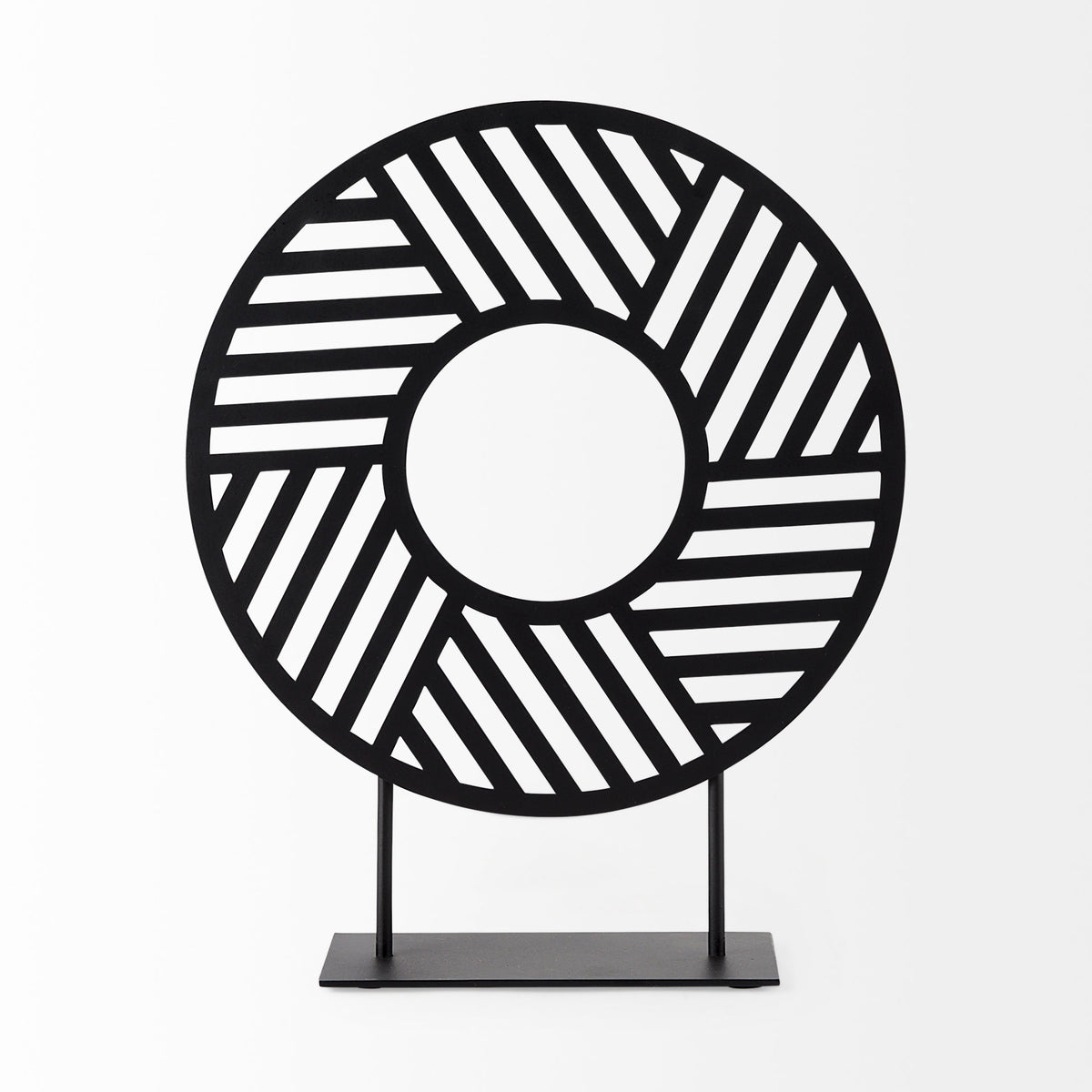 Micra Matte Black Metal Decorative Object on a Stand-Objects-DECOROLALA
