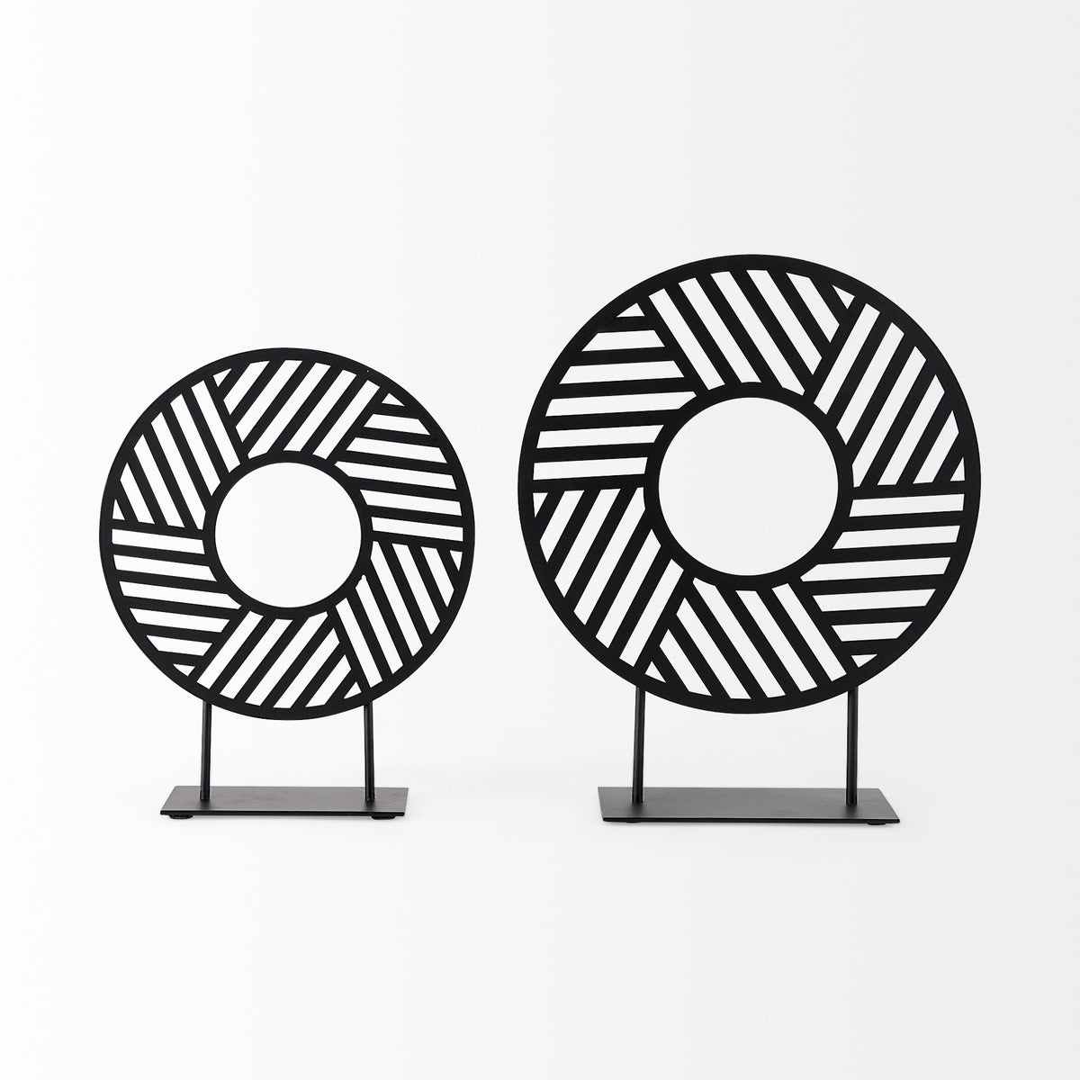 Micra Matte Black Metal Decorative Object on a Stand-Objects-DECOROLALA