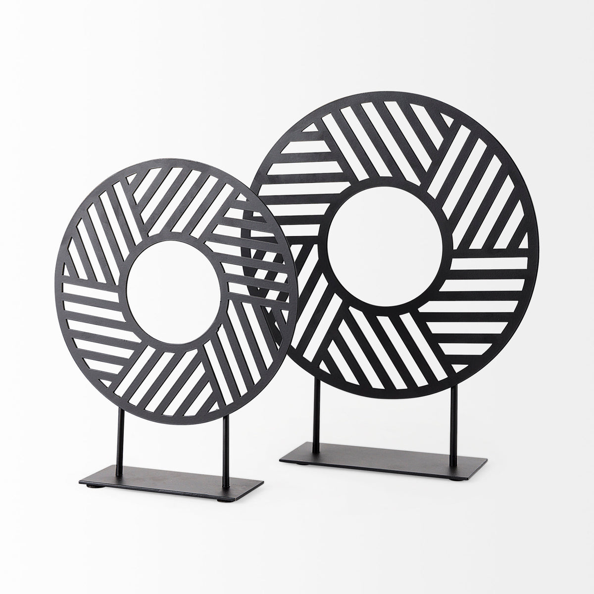 Micra Matte Black Metal Decorative Object on a Stand-Objects-DECOROLALA