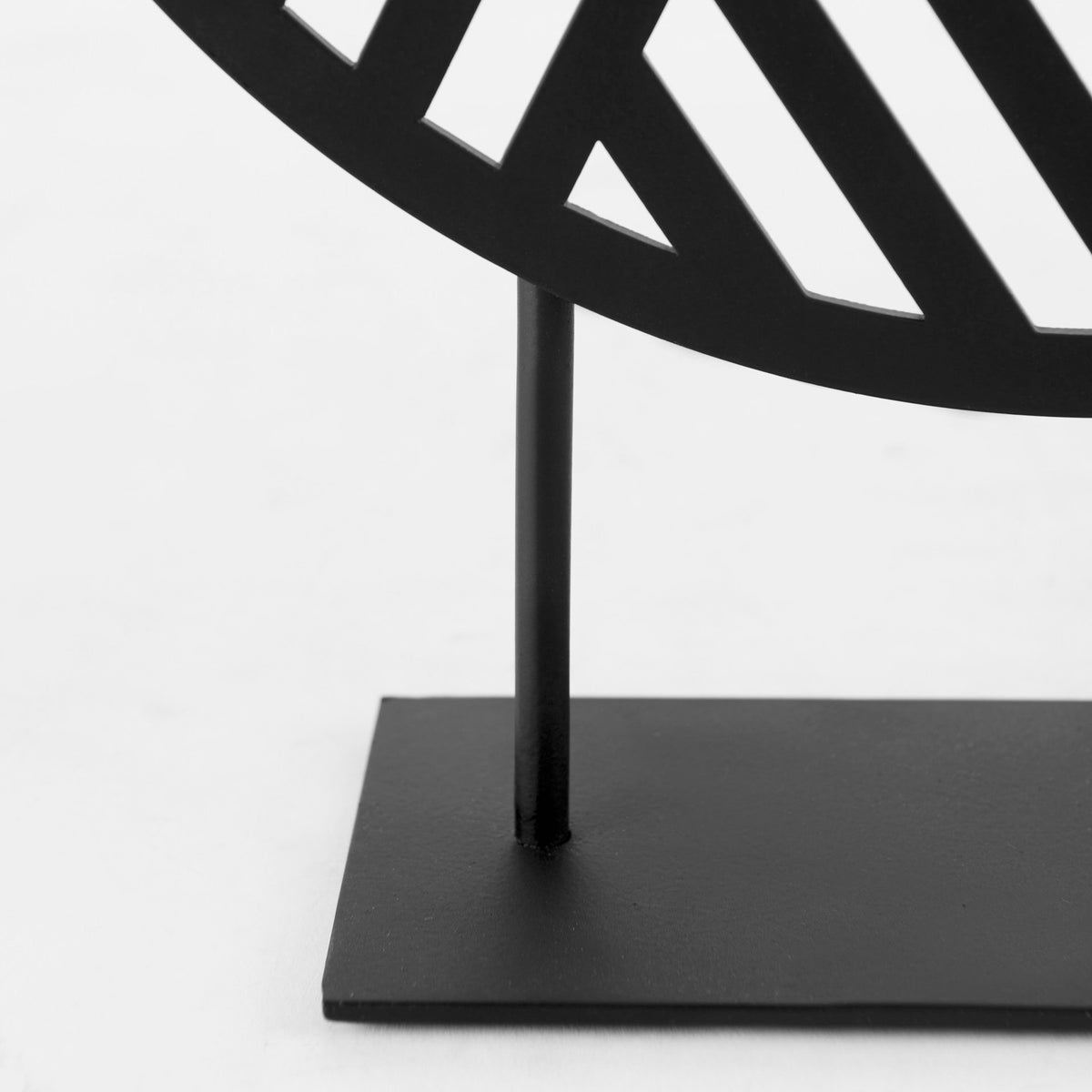 Micra Matte Black Metal Decorative Object on a Stand-Objects-DECOROLALA