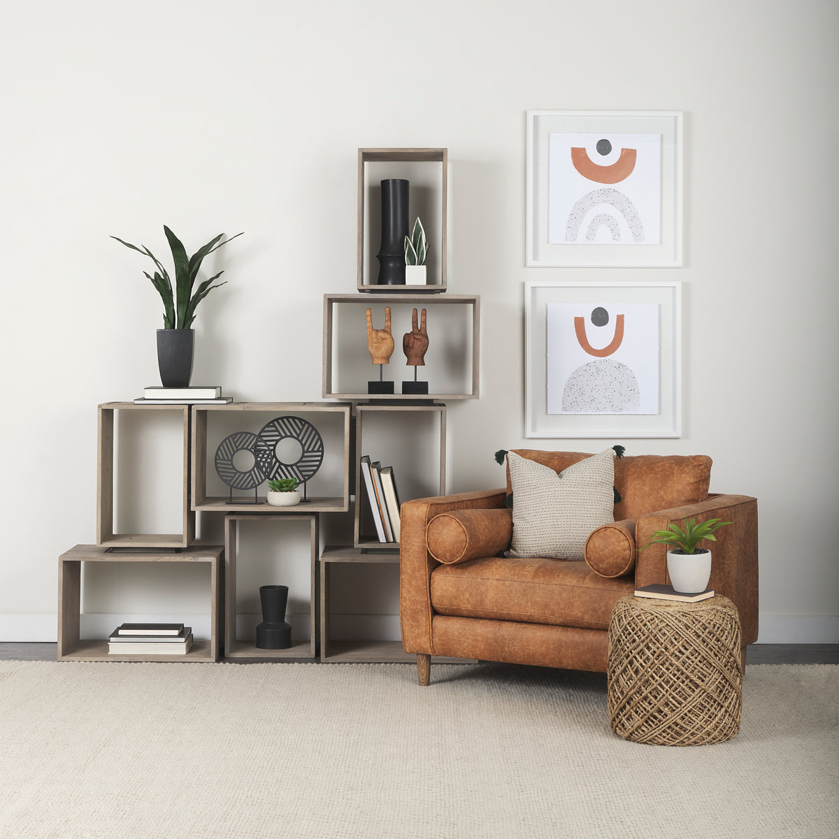 Micra Matte Black Metal Decorative Object on a Stand-Objects-DECOROLALA