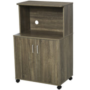 Microwave Cart with 2-Door Cabinet - Grey Wood Grain 24" W-Home Furnishings > Storage & Organization > Kitchen Pantry Cabinets-DECOROLALA