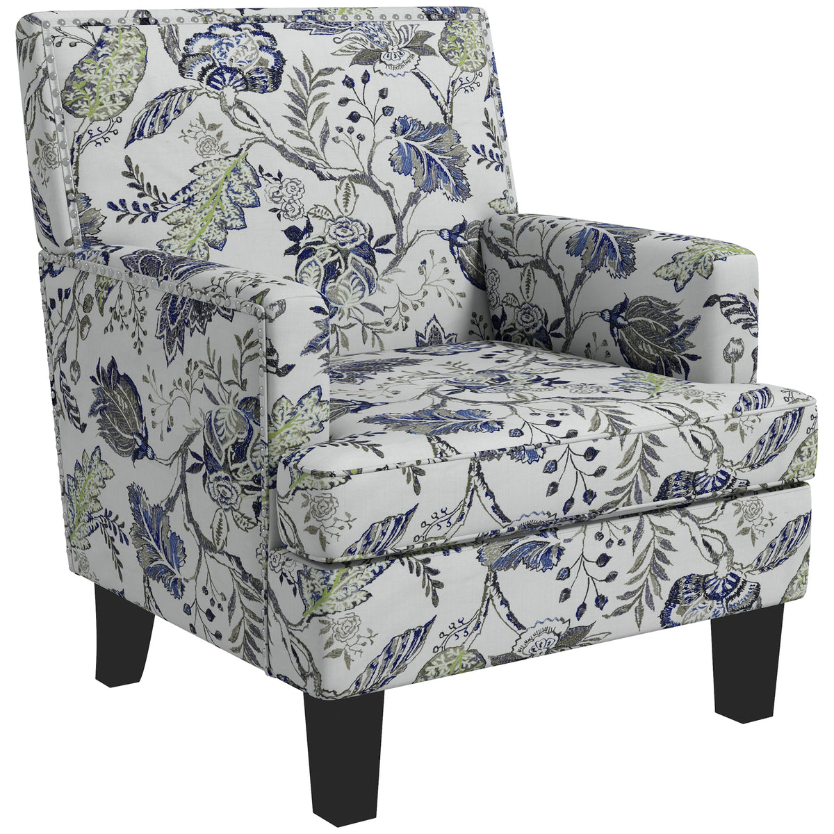 Mid-Century Accent Chair - Floral Multicolour-DECOROLALA