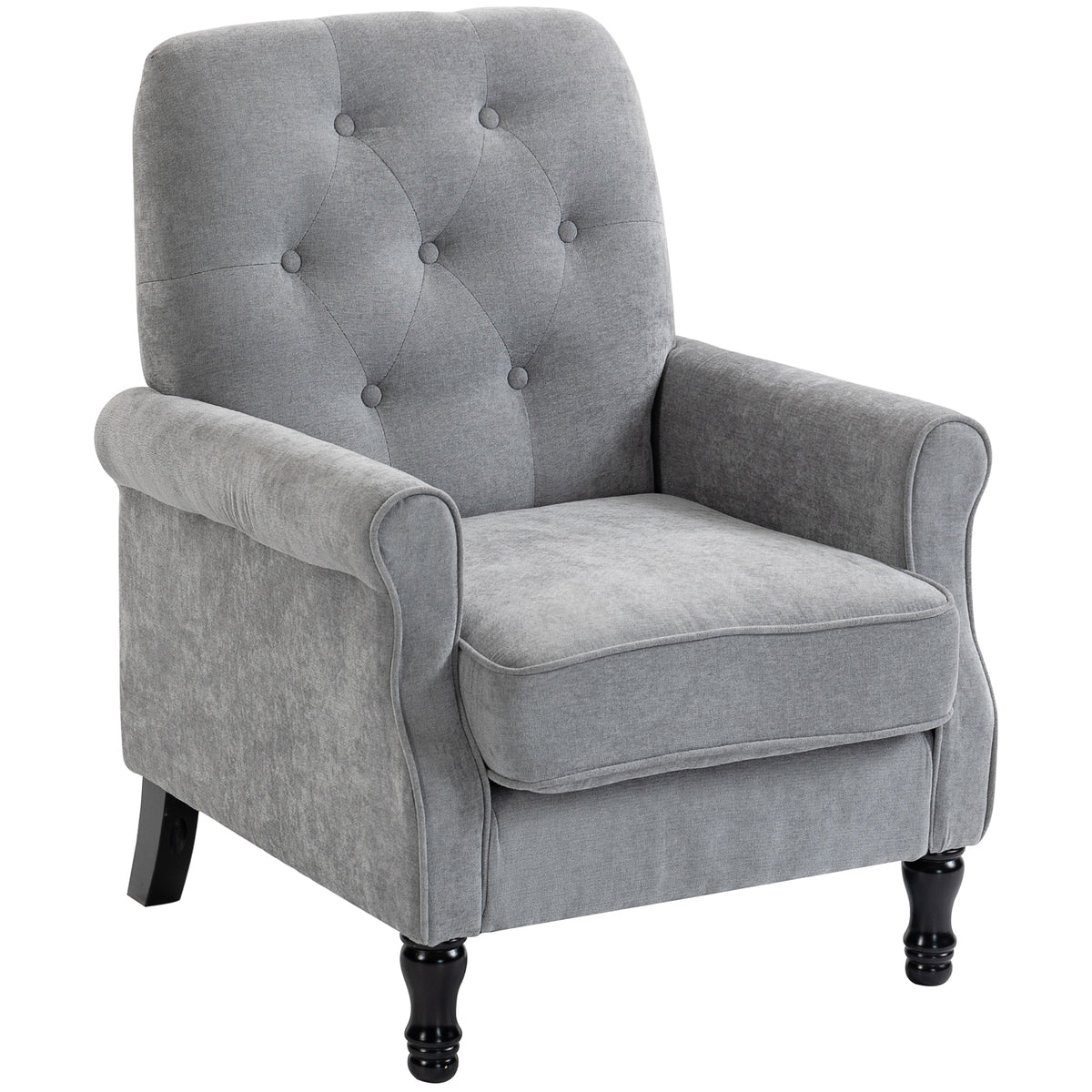 Mid-Century Modern Armchair - Grey Linen-DECOROLALA
