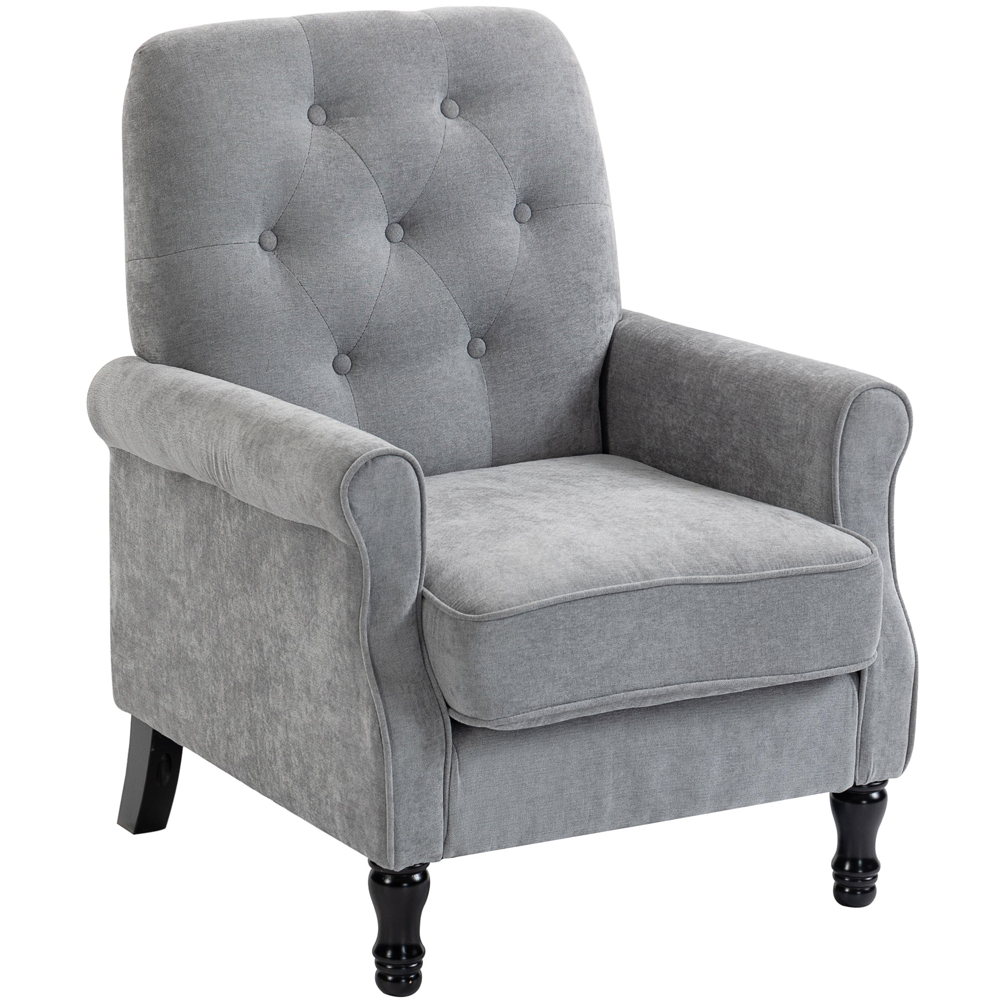 Mid-Century Modern Armchair - Grey Linen-DECOROLALA