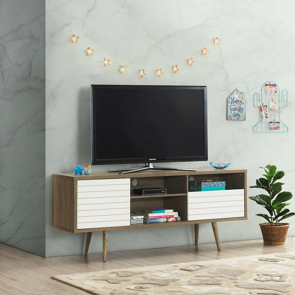 Mid-Century Modern TV Stand for TVs up to 65 Inch-Entertainment Centers & TV Stands-DECOROLALA