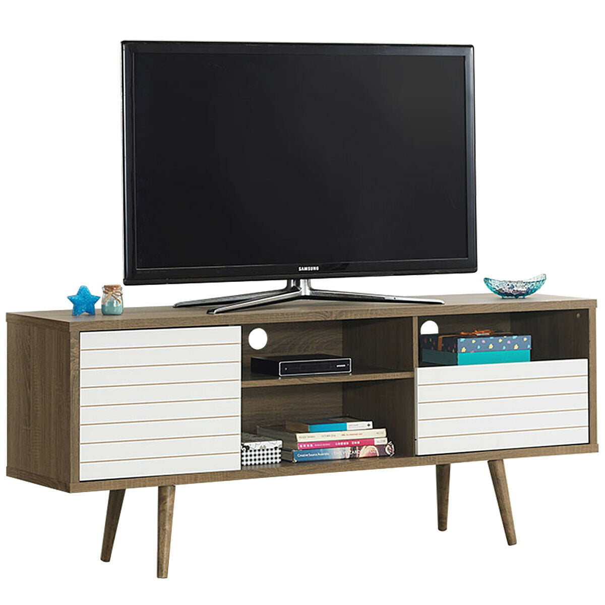 Mid-Century Modern TV Stand for TVs up to 65 Inch-Entertainment Centers & TV Stands-DECOROLALA