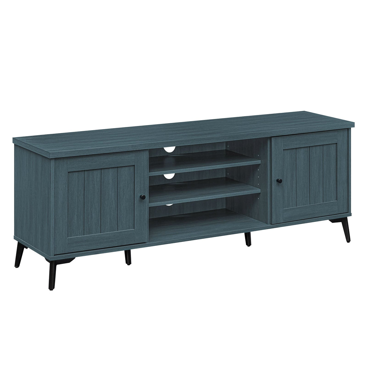 Mid-Century Modern TV Stand for TVs up to 65" - Turquoise 59"-Entertainment Centers & TV Stands-DECOROLALA