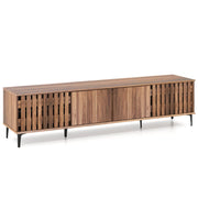 Mid Century Modern Entertainment Center with 4 Storage Cabinets for Living Room-Walnut-Entertainment Centers & TV Stands-DECOROLALA