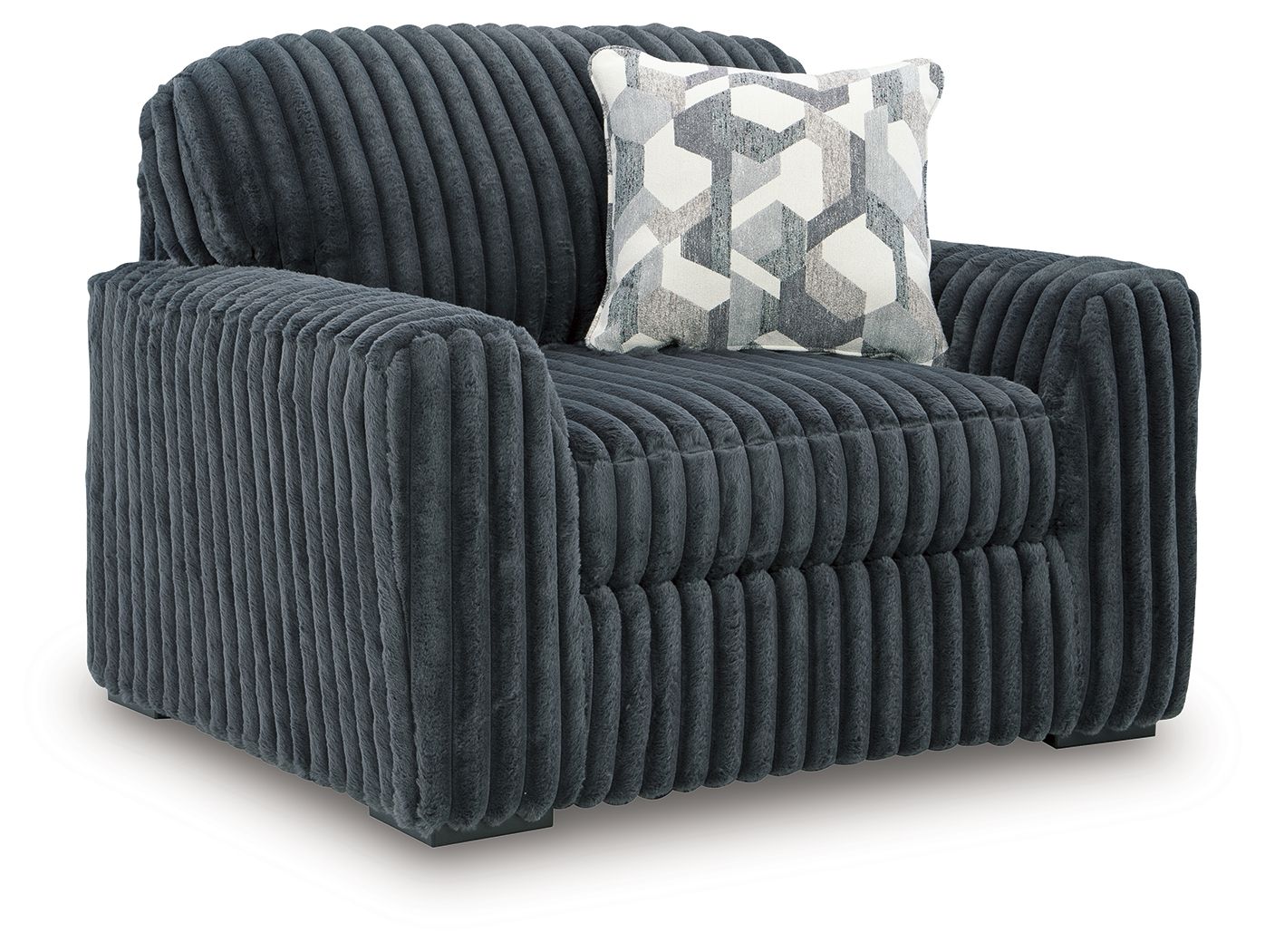 Midnight-Madness Chair And A Half - Gunmetal-Arm Chairs-DECOROLALA