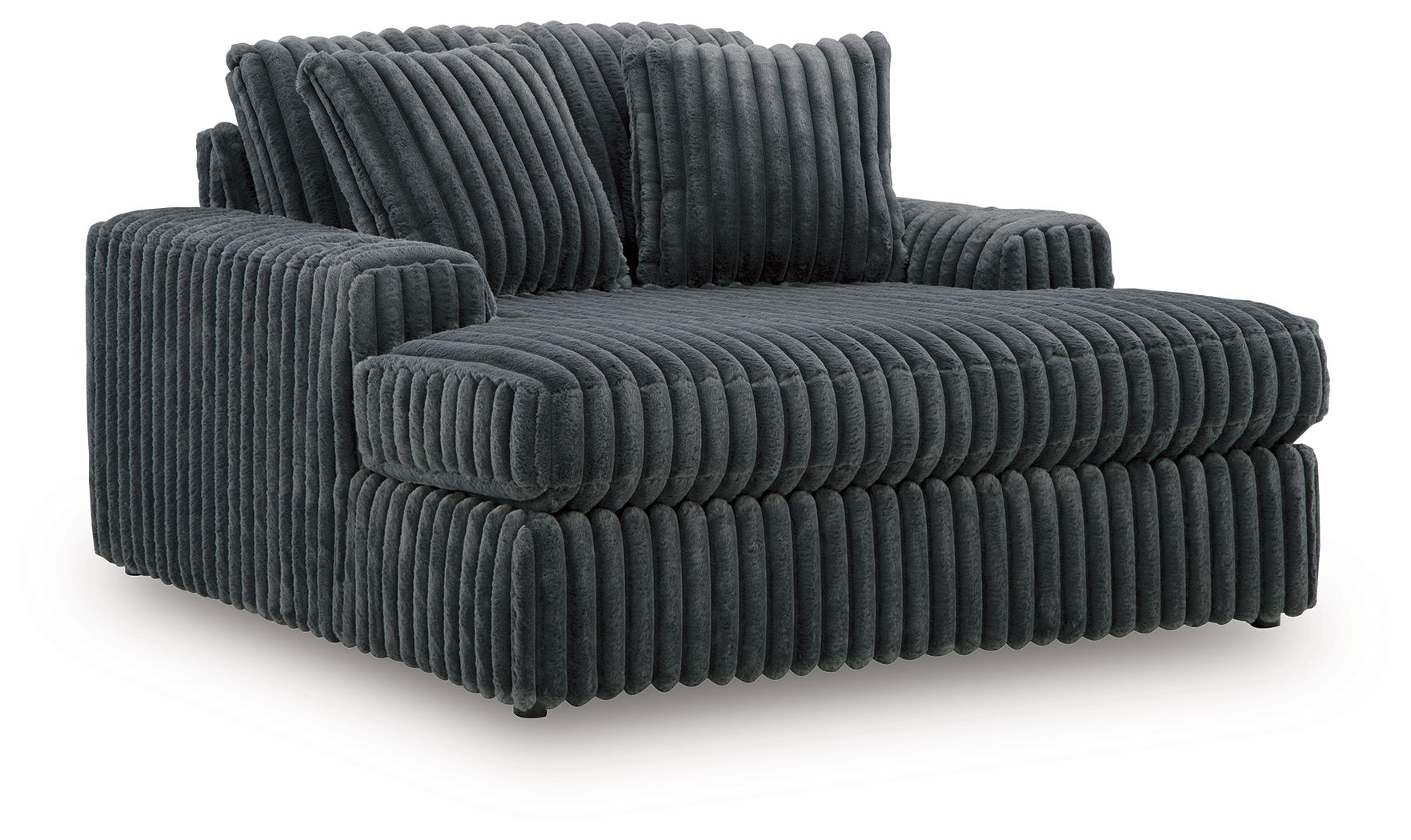 Midnight-Madness Chaise - Gunmetal Corduroy-Chaises-DECOROLALA
